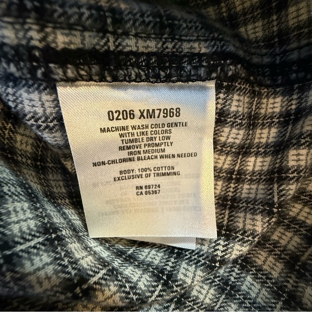 Columbia Men’s Button Down Black & Cream Plaid Flannel Long Sleeve Shirt XXL - Picture 8 of 11